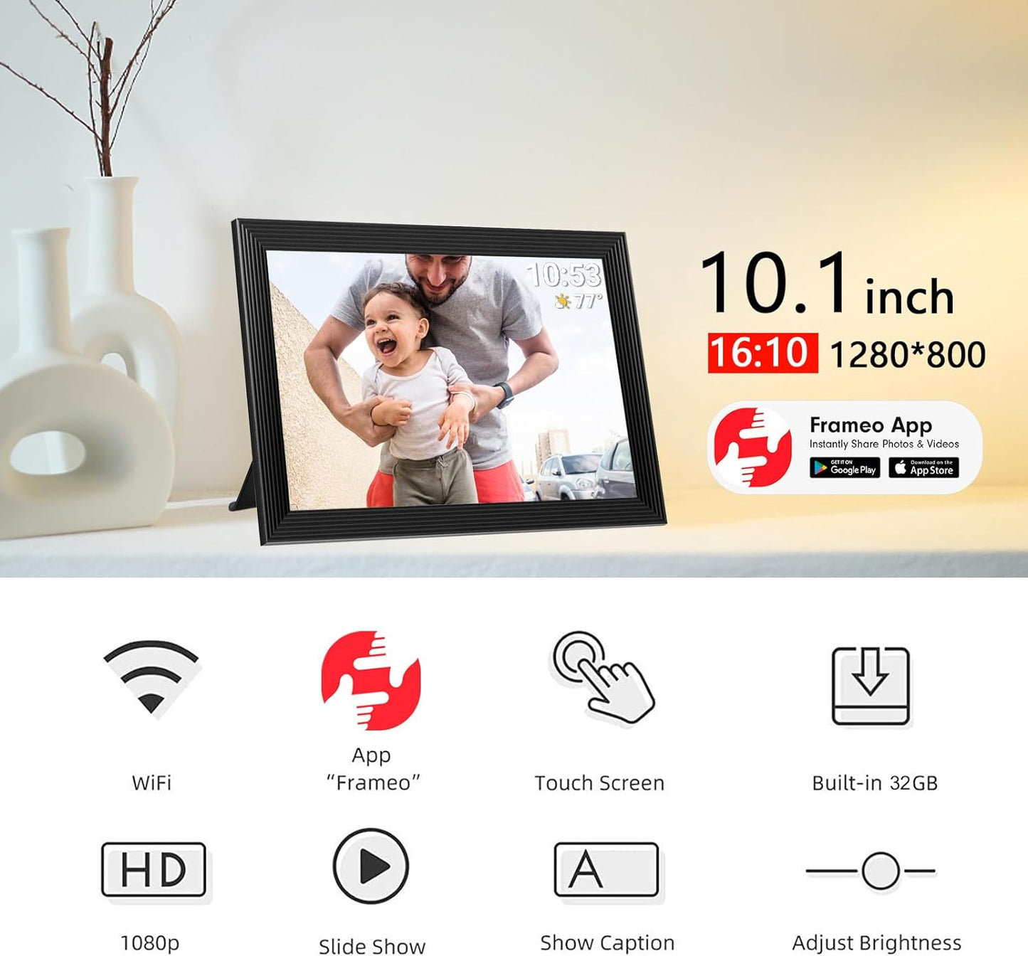 High-Resolution Digital Frame Top Electronic Frame with...