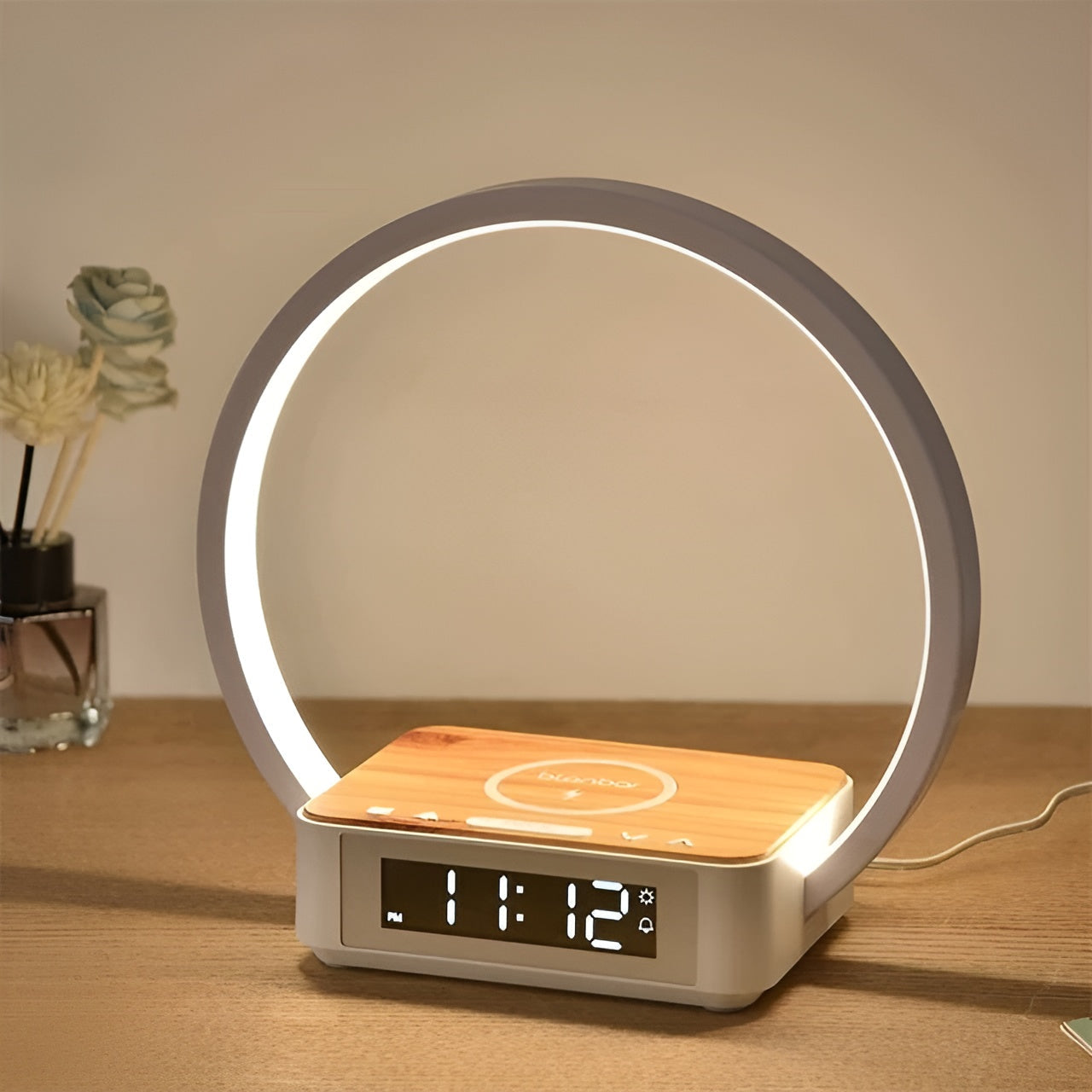 3-in-1 Table Lamp – Wireless Charging, Alarm Clock &...