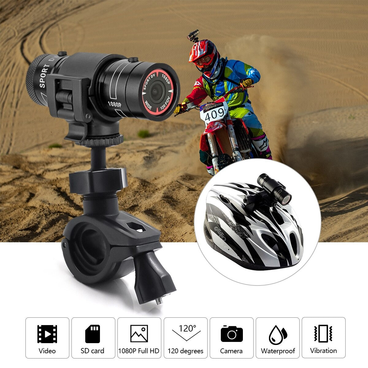 Helmet Mounted Camera for Motorcycles