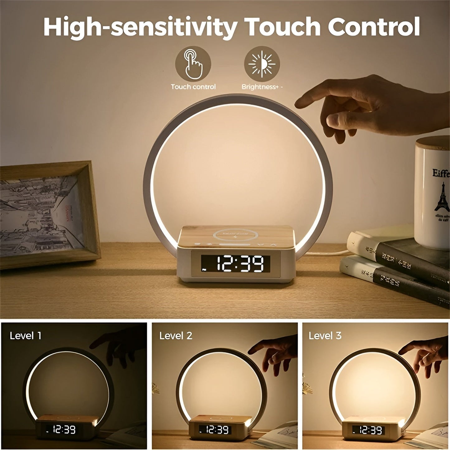 3-in-1 Table Lamp – Wireless Charging, Alarm Clock &...