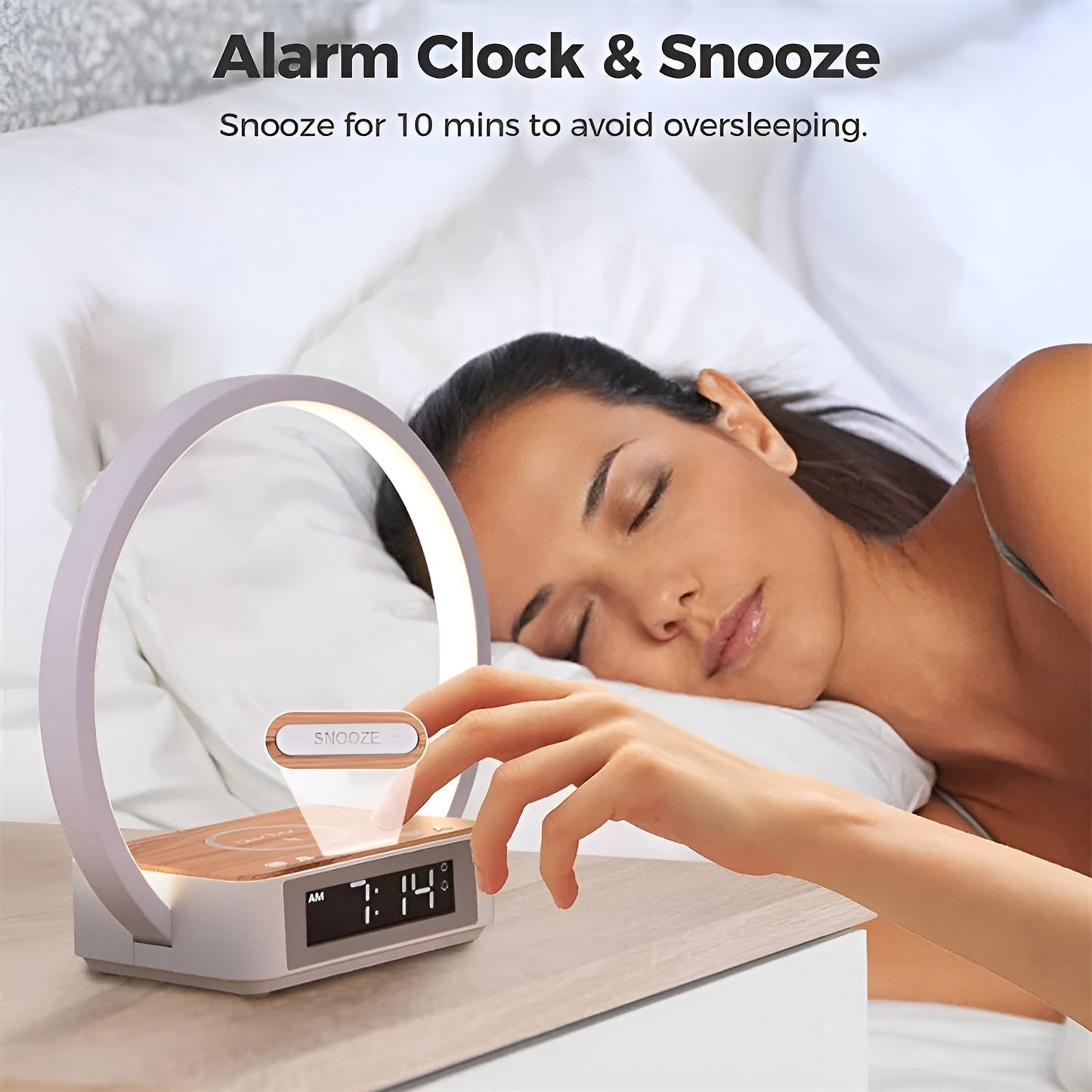 3-in-1 Table Lamp – Wireless Charging, Alarm Clock &...