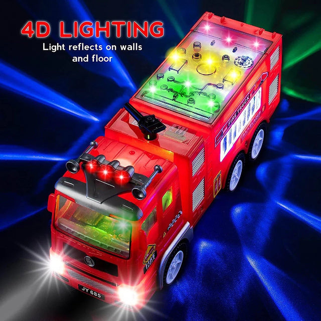 Electric Fire Engine Toy with Lights for Children