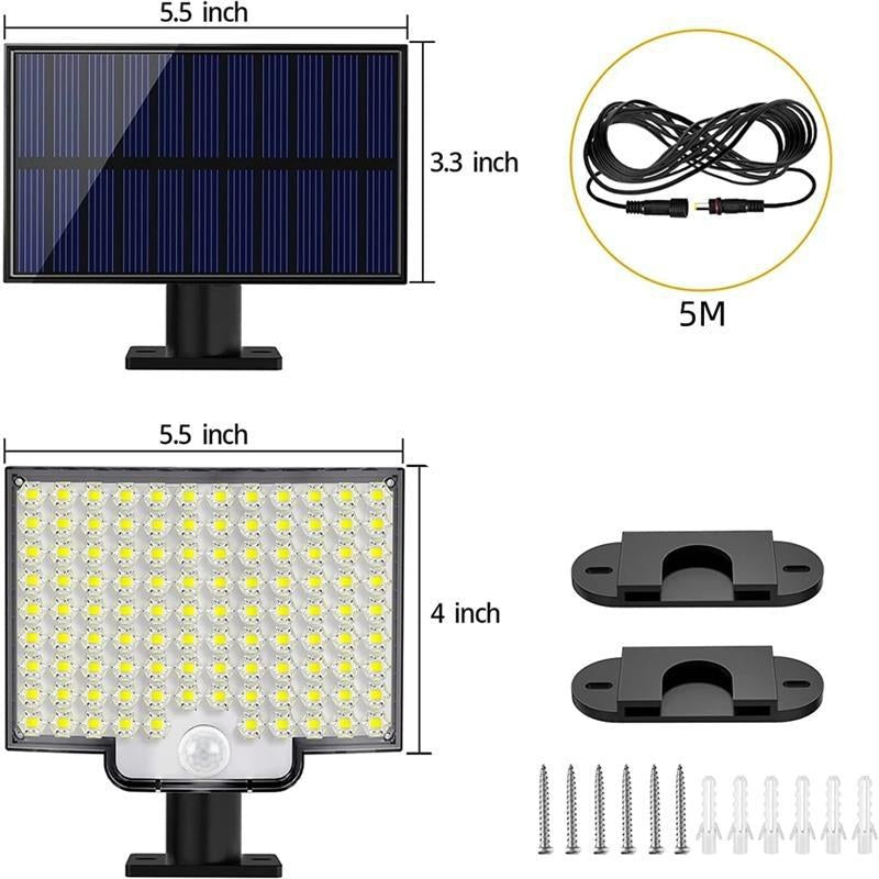 Solar Motion Sensor Light – 106 LED Wireless Outdoor Security Lamp