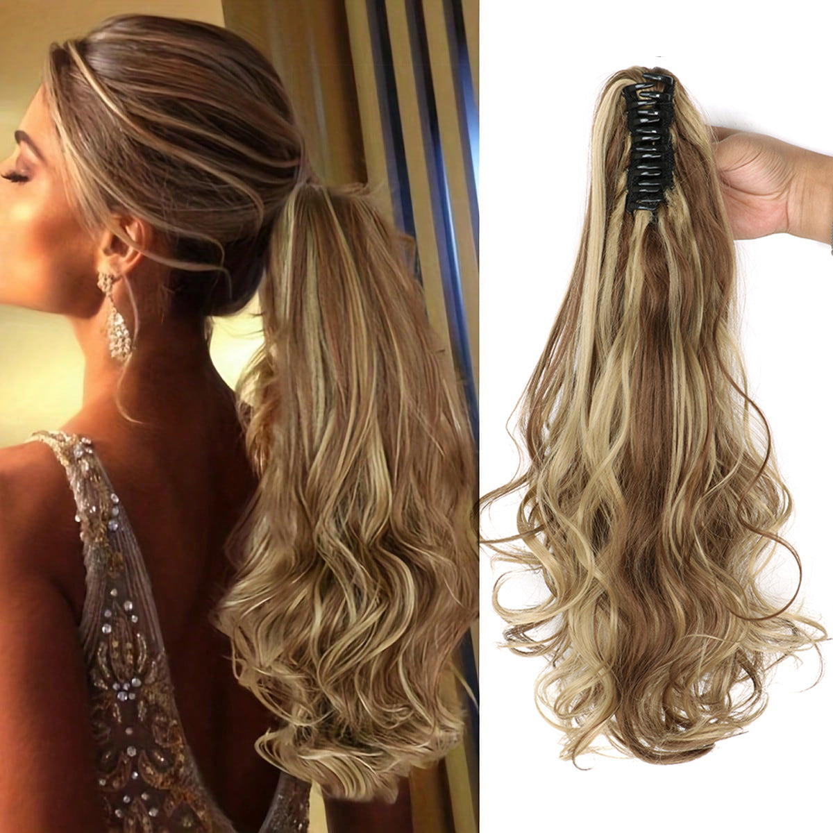 Long Ponytail Clip on Hair Clamp Extension