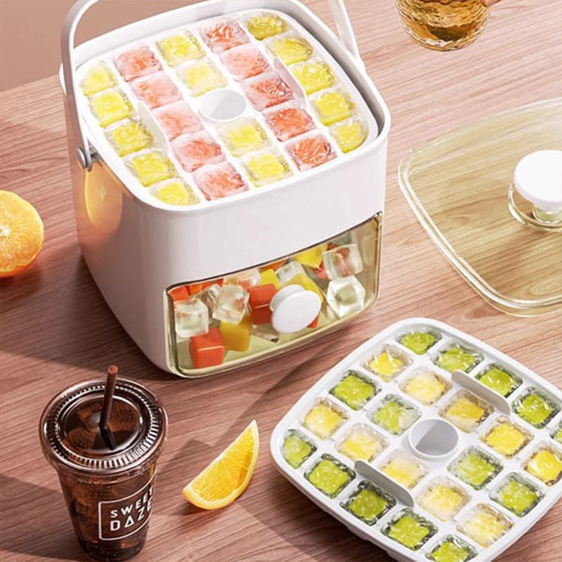 2-Stage Push in Ice Cube Tray