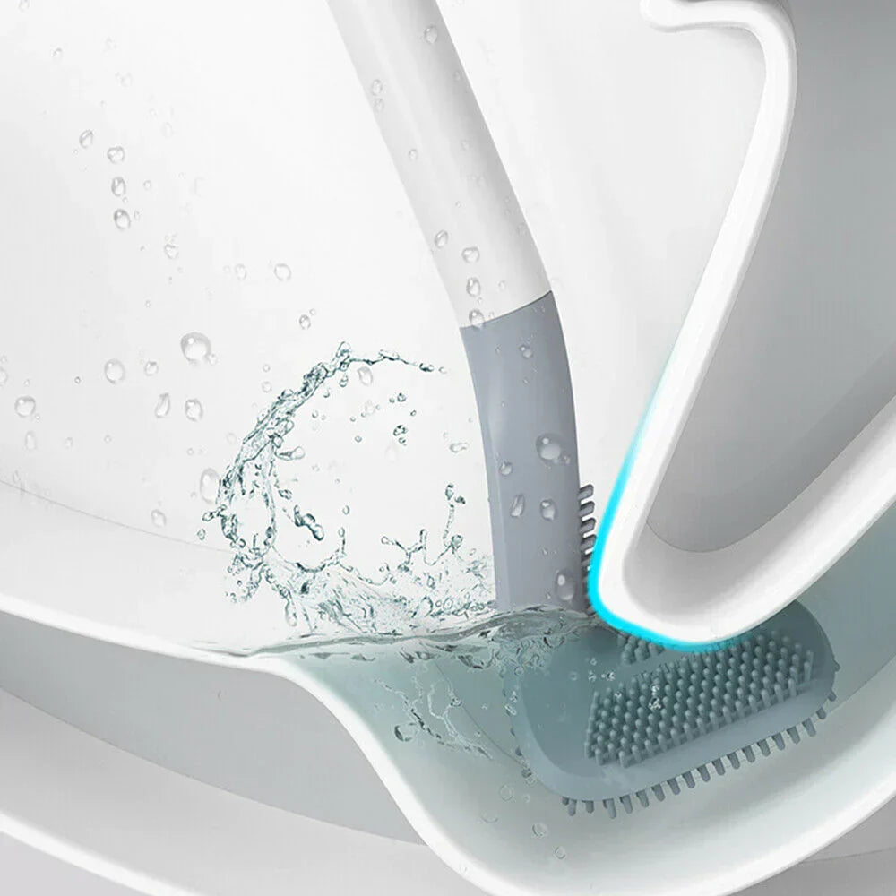Hygienic Silicone Toilet Brush with Wall Mount