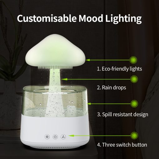 2-in-1 Desk Light Humidifier Rain Cloud Aromatherapy...