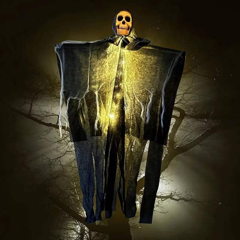 Glowing Skull Scary Outdoor Halloween Decorations- Set...