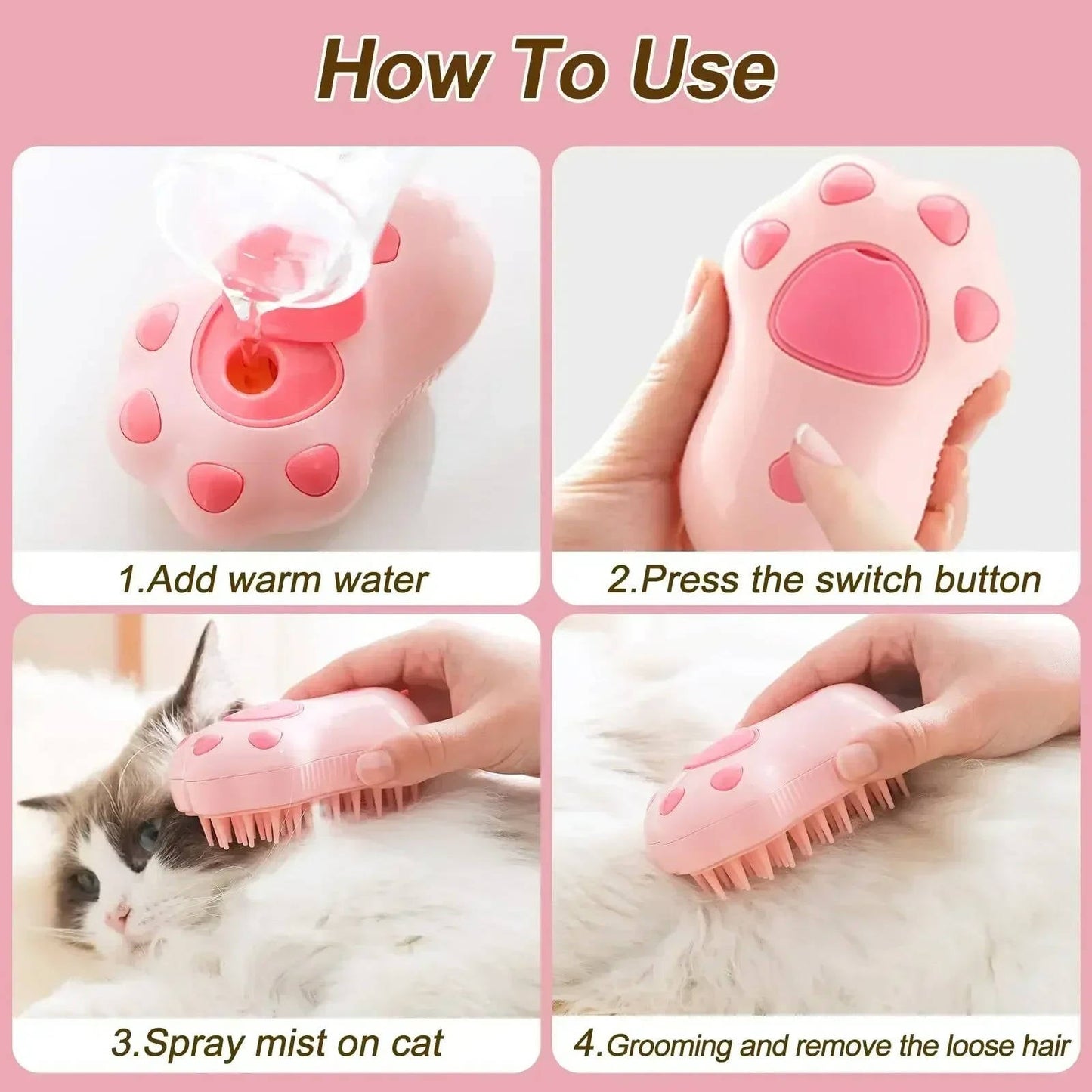 Dog Brush with Steam
