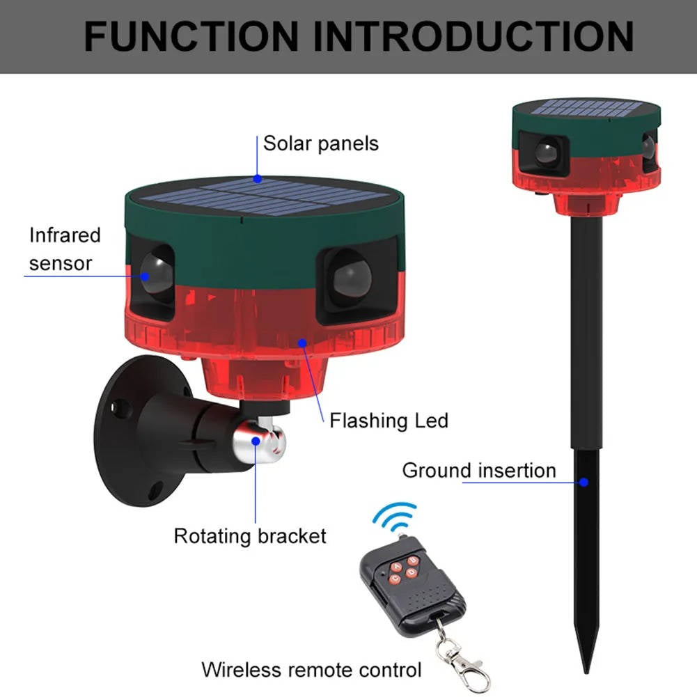360 Degree Solar Repeller for Pigeon Bird Wild Boar...