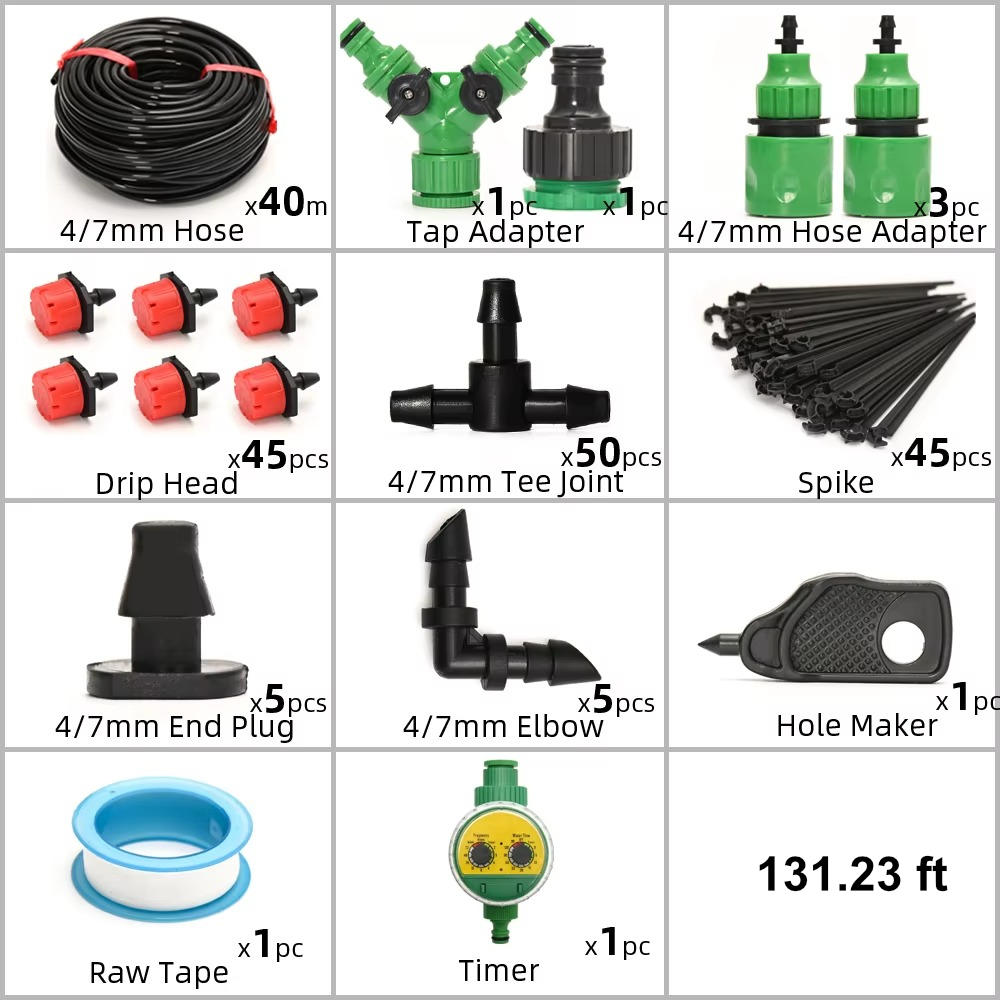 Drip Irrigation System with Automatic Timer