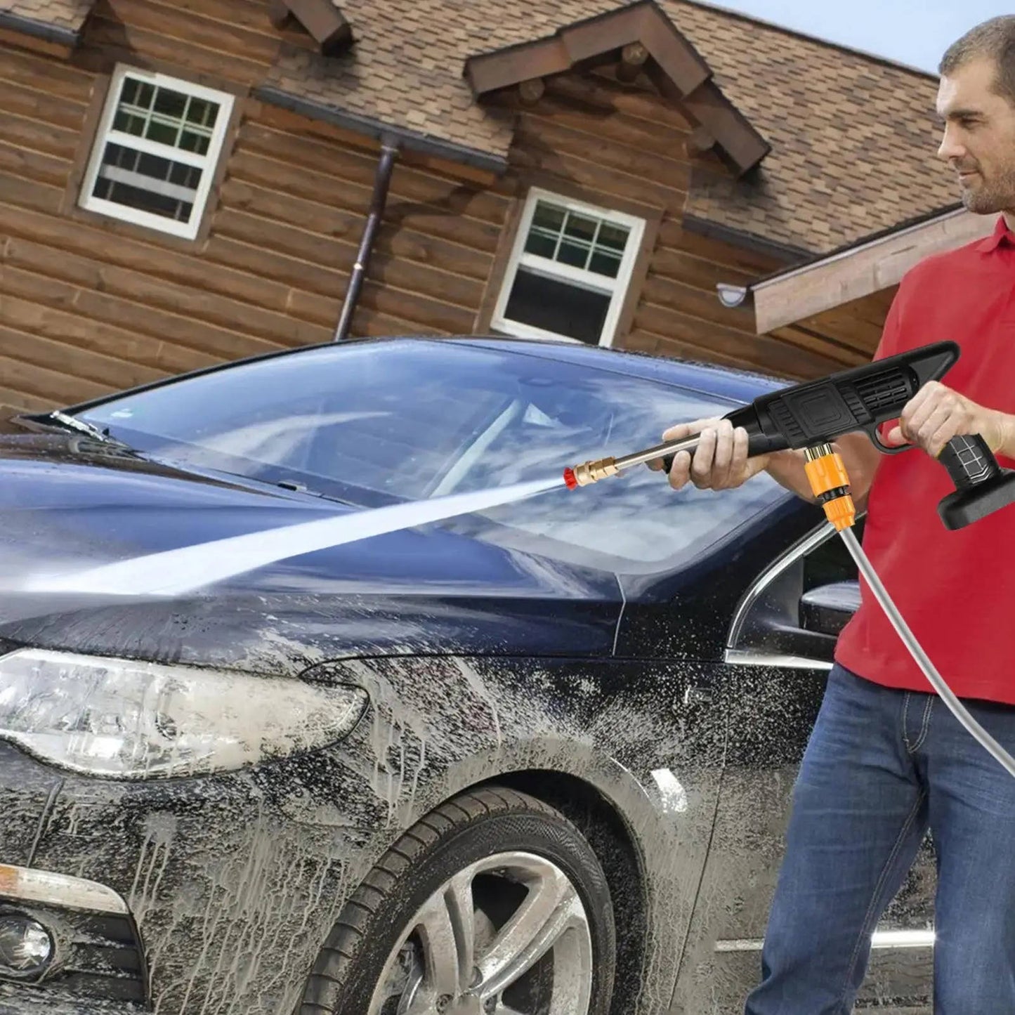 Cordless Portable High Pressure Spray Water Gun Set |...