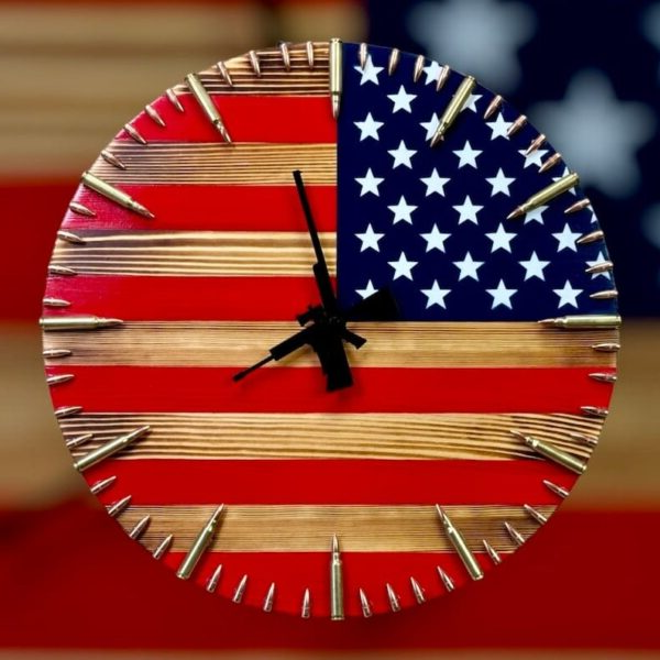 Handmade American Flag Clock | Handmade Patriotic Flag...