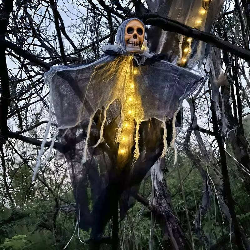 Glowing Skull Scary Outdoor Halloween Decorations- Set...