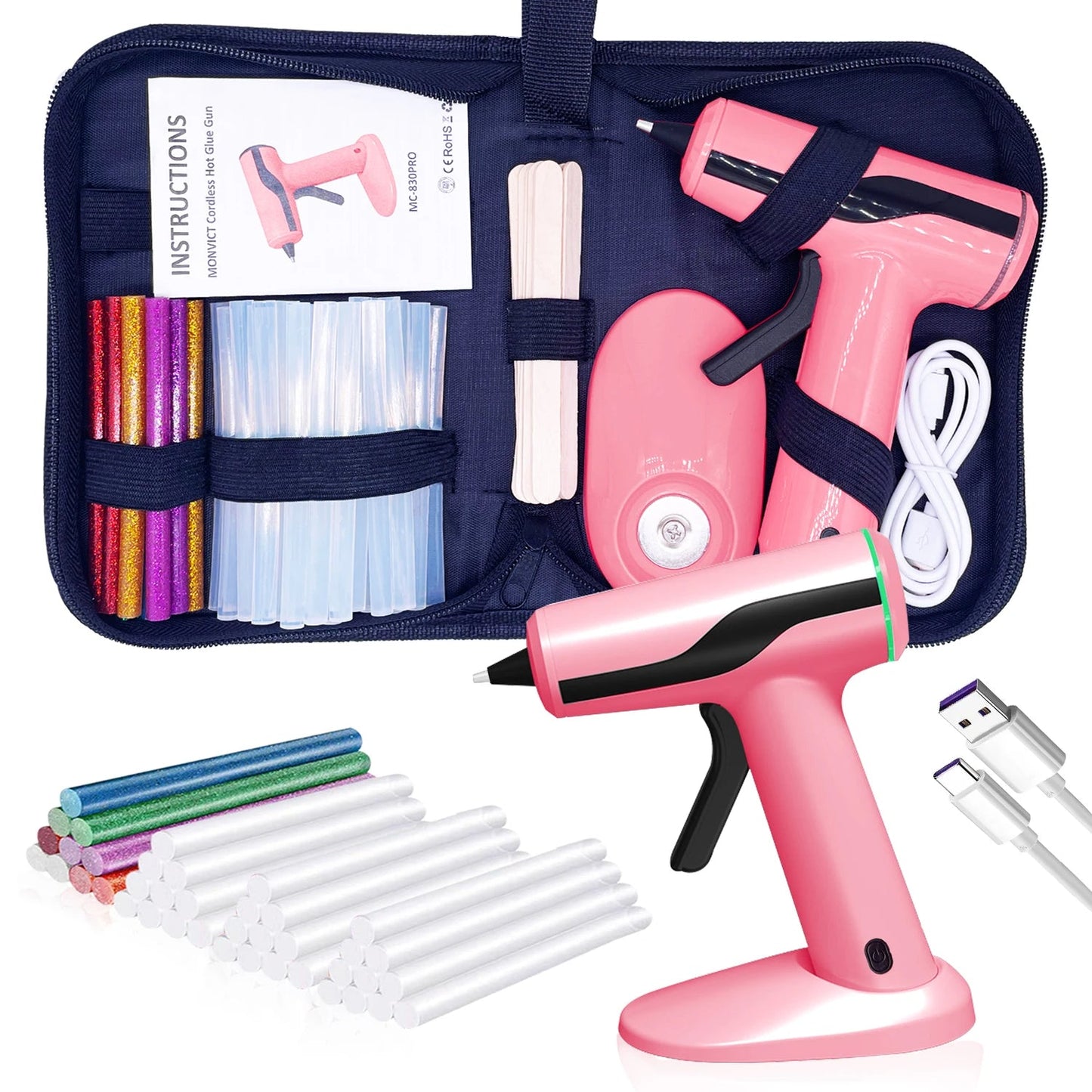 Cordless Glue Gun Kit (Pink)
