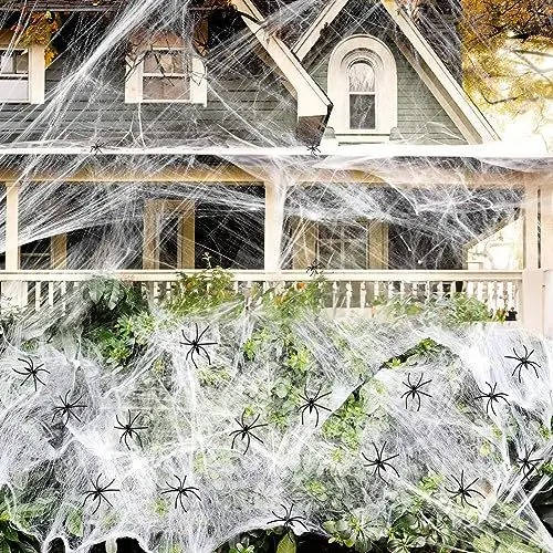200 Sqft Spider Webs Halloween Door Decorations with...