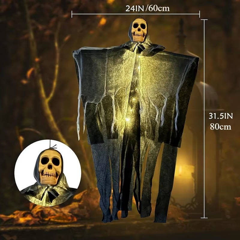 Glowing Skull Scary Outdoor Halloween Decorations- Set...