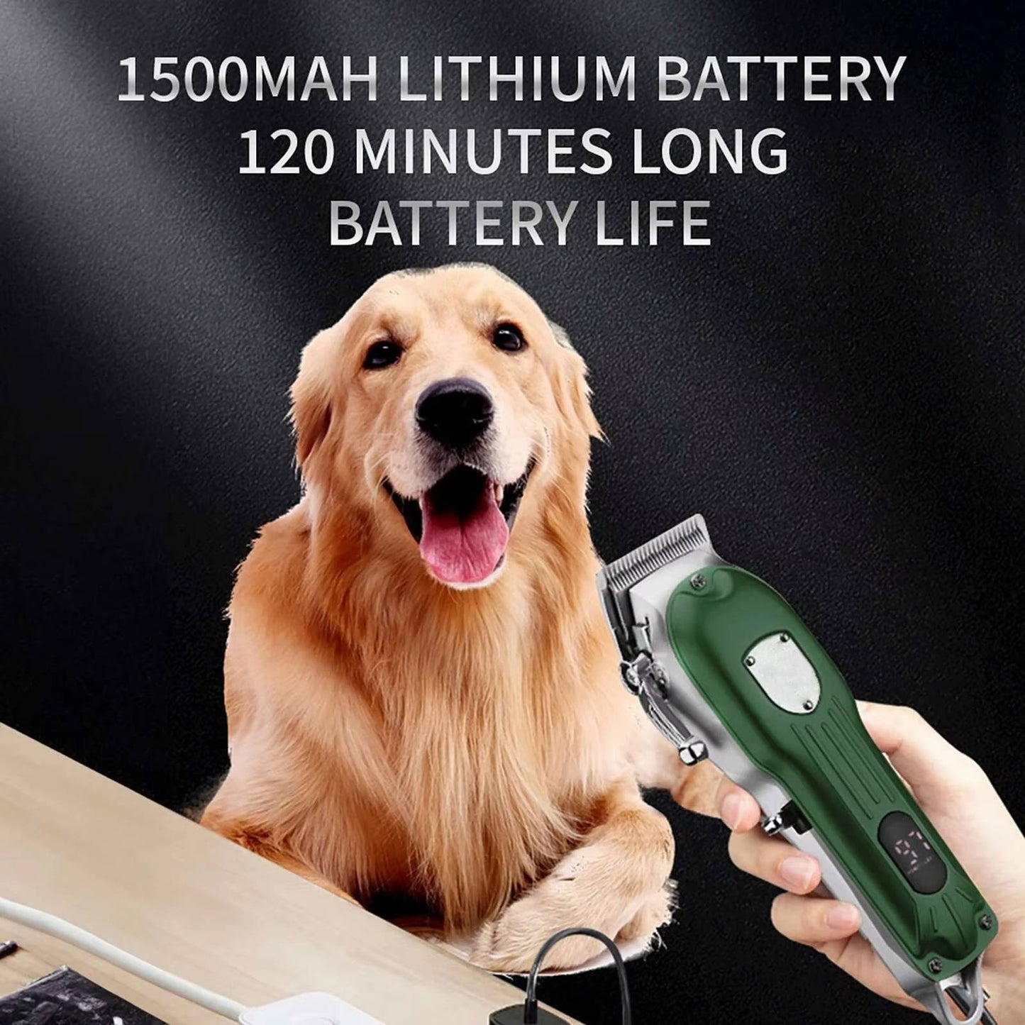Professional Dog Hair Clipper All Metal Rechargeable