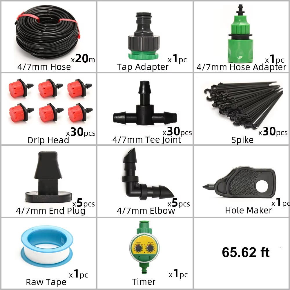 Drip Irrigation System with Automatic Timer