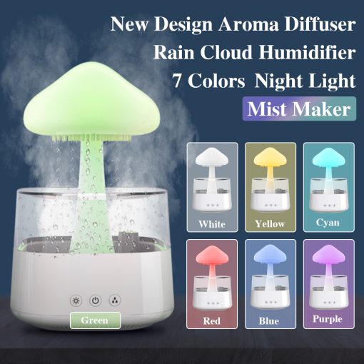 2-in-1 Desk Light Humidifier Rain Cloud Aromatherapy...