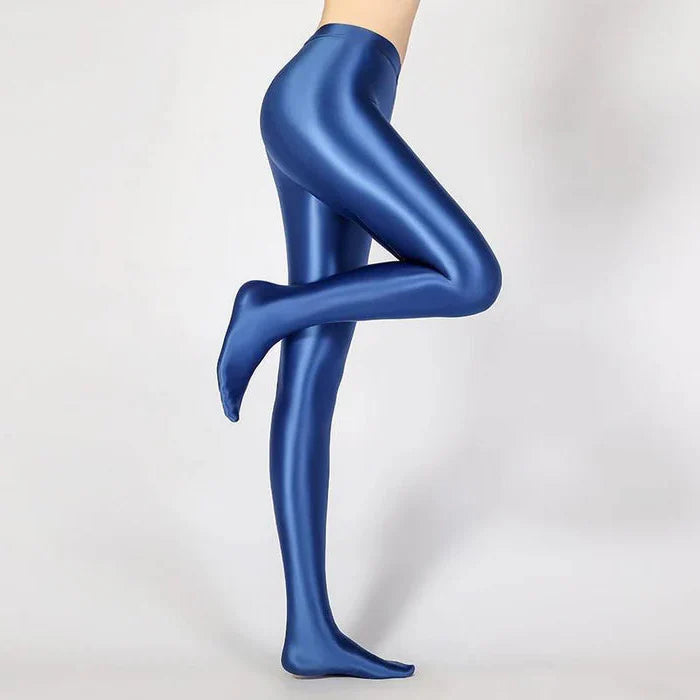 Glossy Opaque Shiny High Waist Sexy Stockings - High...