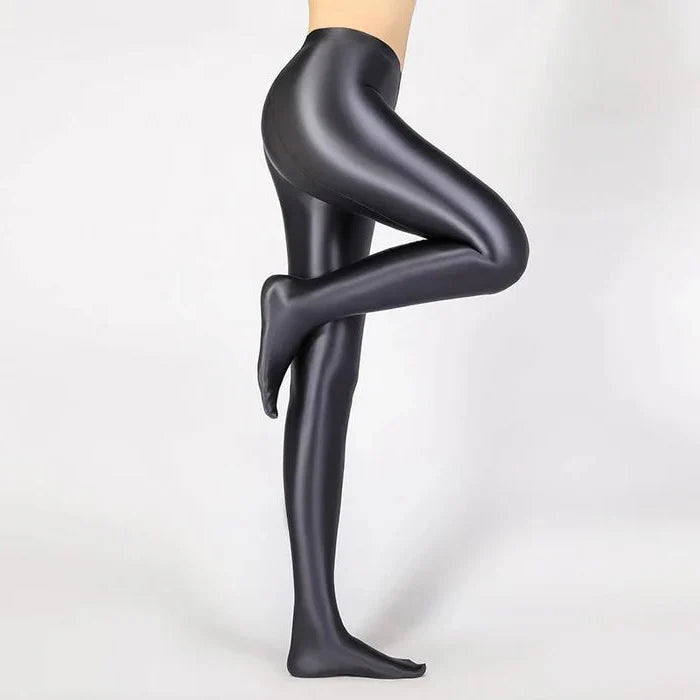 Glossy Opaque Shiny High Waist Sexy Stockings - High...