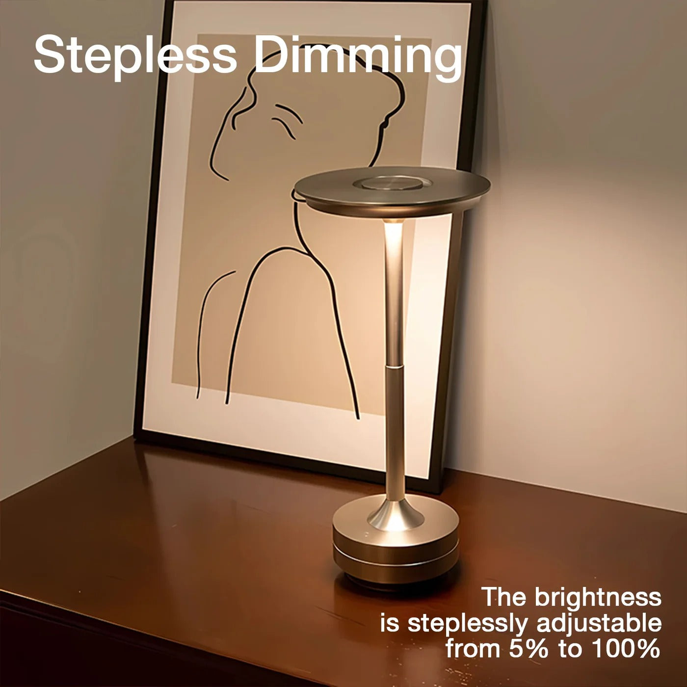 Cordless Table Lamp with Touch Control & Modern Nordic...