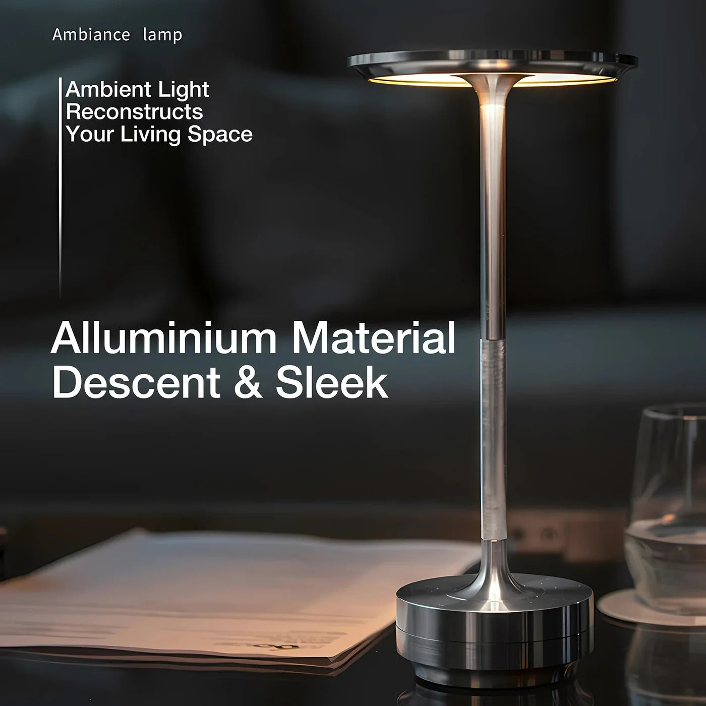 Cordless Table Lamp with Touch Control & Modern Nordic...