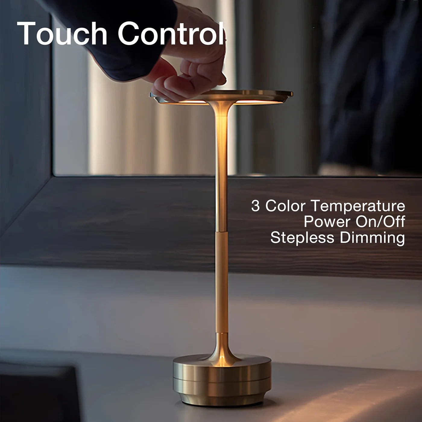 Cordless Table Lamp with Touch Control & Modern Nordic...