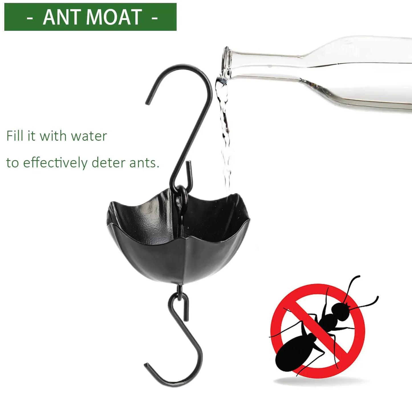 Flowers Glass Hummingbird Feeder with Ant Moat