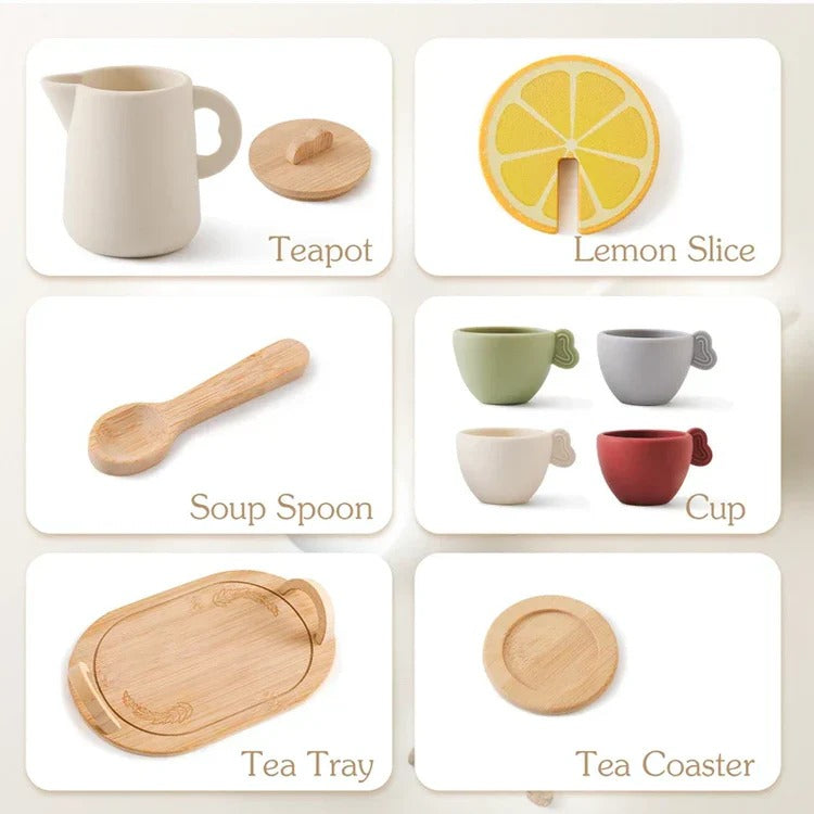 Children's Pretend Afternoon Tea Set with Tray