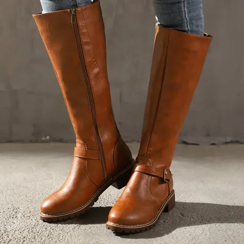 Elegant Leather Boots – Trendy Women's Boots for Every...