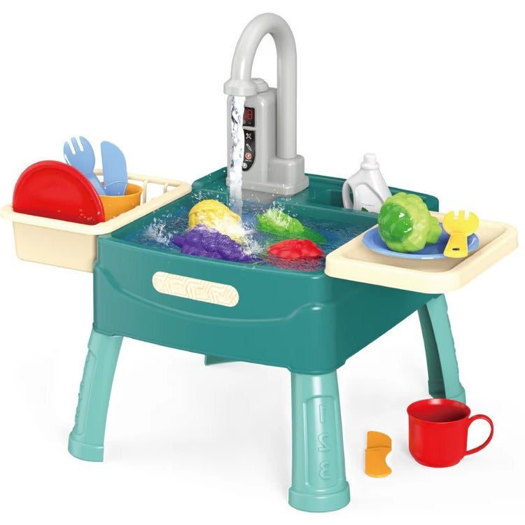 Children's Play Kitchen with Flowing Water Feature