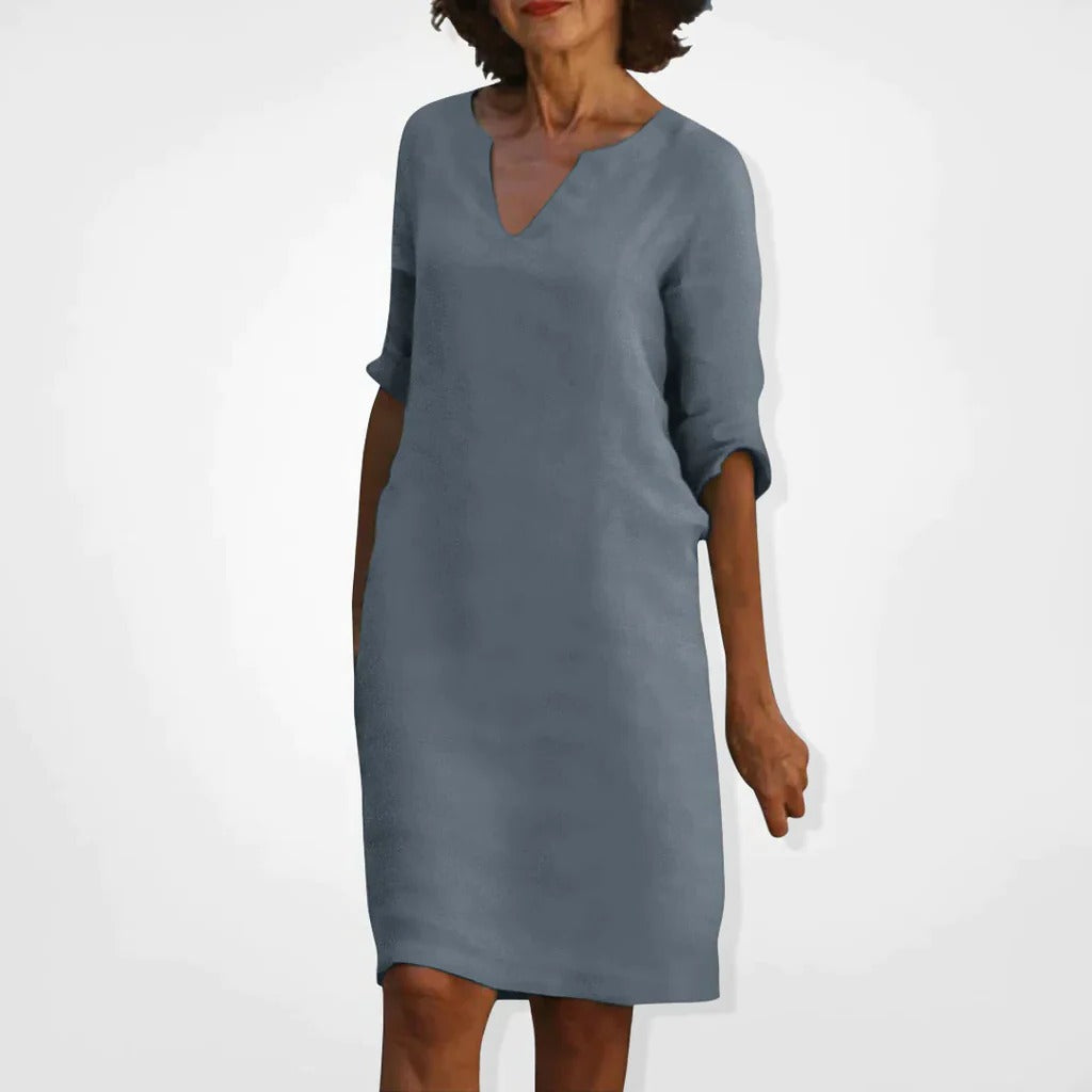 Summer Dress With V-Neck