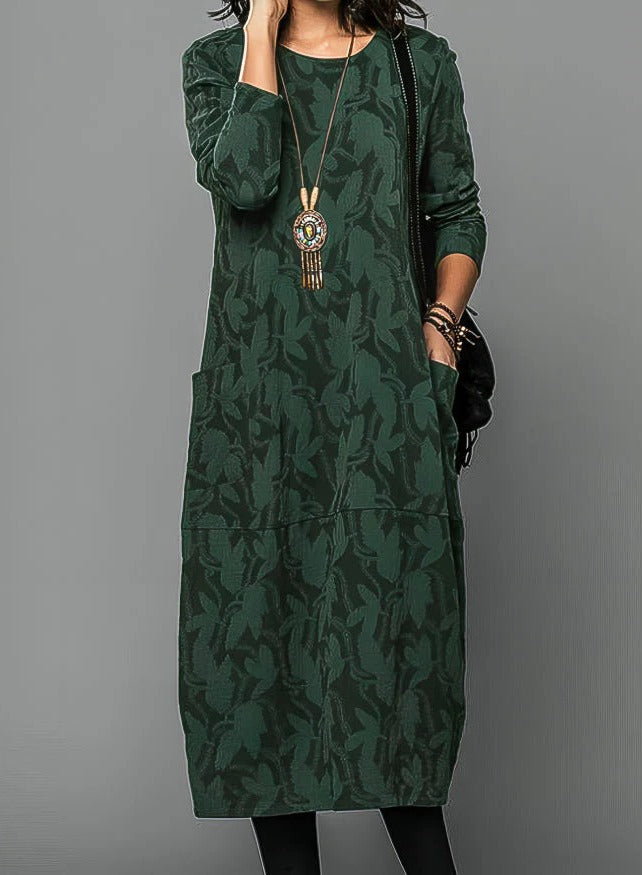 Casual Winter Dress for Women with Round Neckline and...