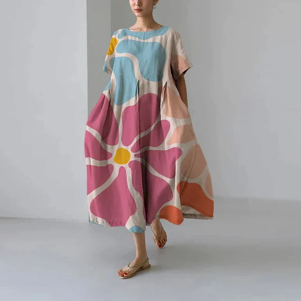 Casual and Elegant Dress with Flora Print