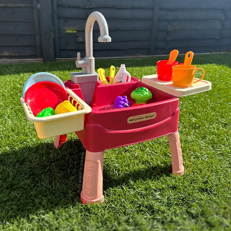 Children's Play Kitchen with Flowing Water Feature