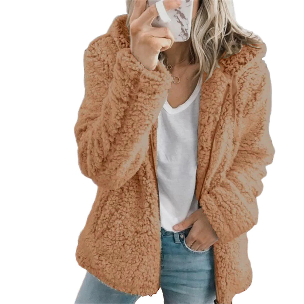 Elegant Bear Teddy Fur Coat: Soft Fleece Coat with...