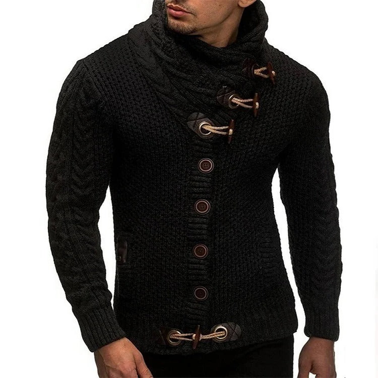 Knitted Sweater with Toggle Closure