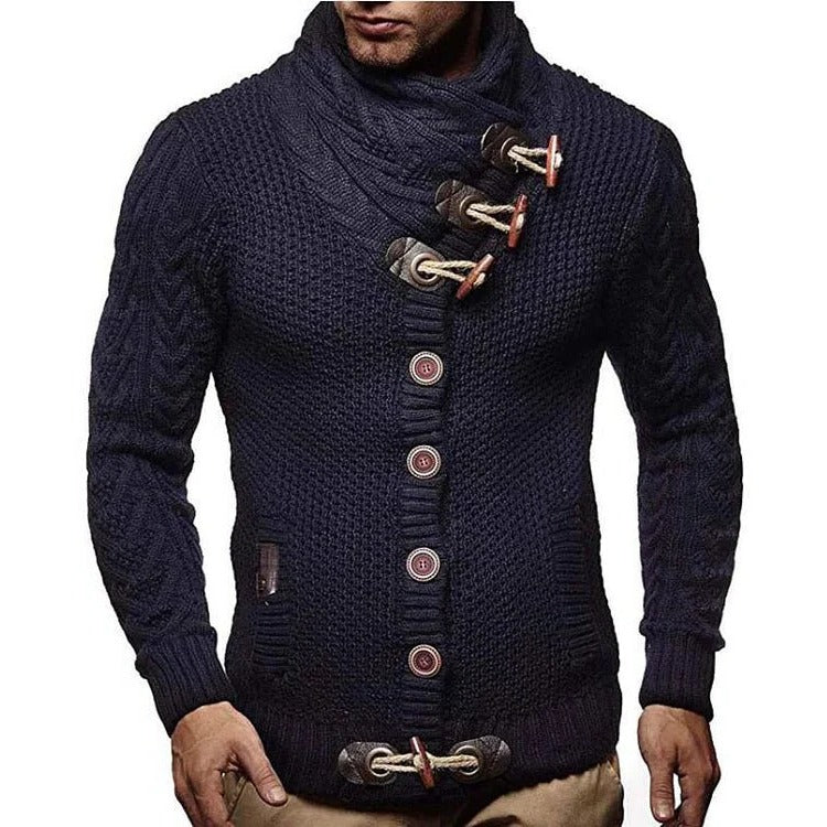Knitted Sweater with Toggle Closure