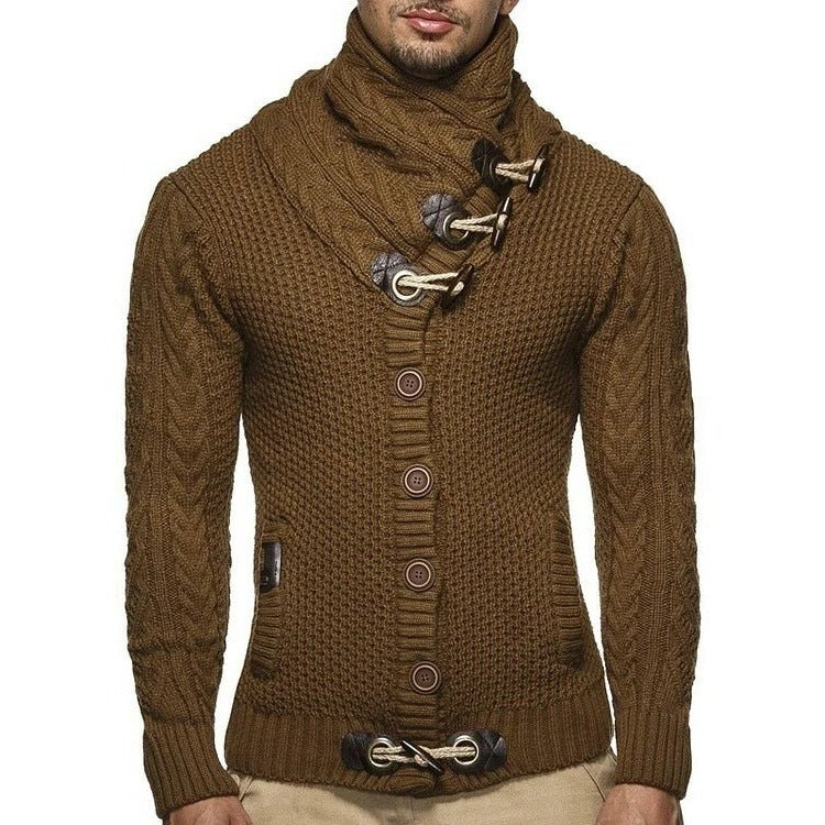 Knitted Sweater with Toggle Closure