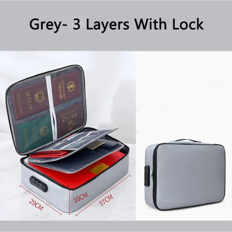 Document Organizer - Multi-Layer Safety Bag with Zipper...
