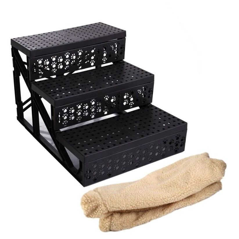 3 Step Portable Dog Stairs for Tall Bed