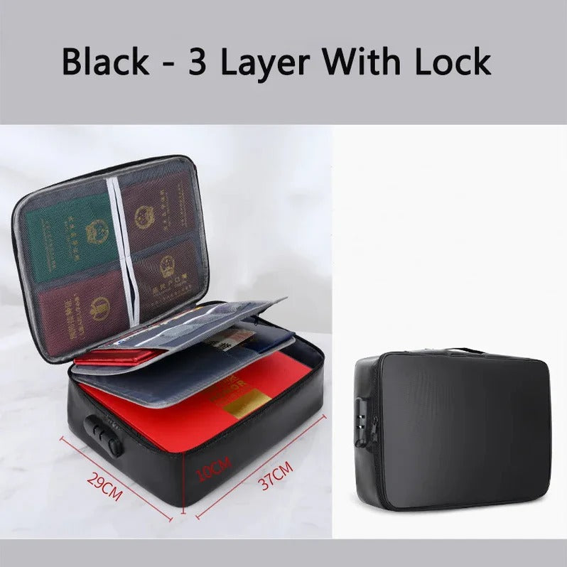Document Organizer - Multi-Layer Safety Bag with Zipper...