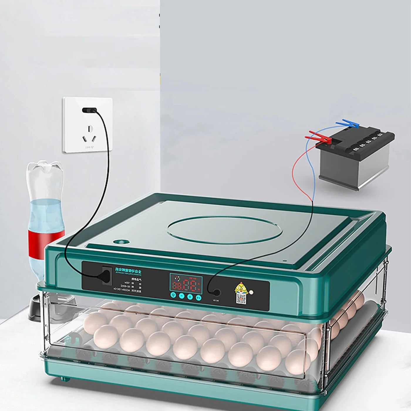 Digital Egg Incubator with Adjustable Tray - EU Plug...