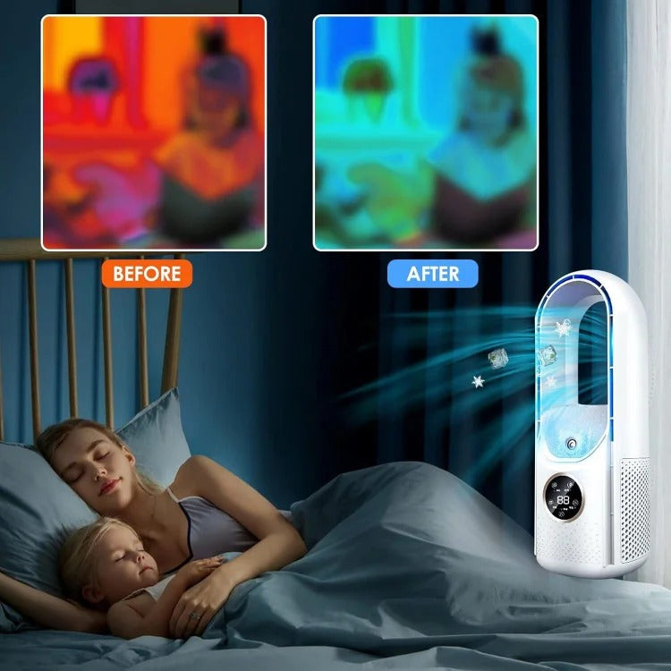 Blade-Free Silent Portable Air Conditioner for Home and...