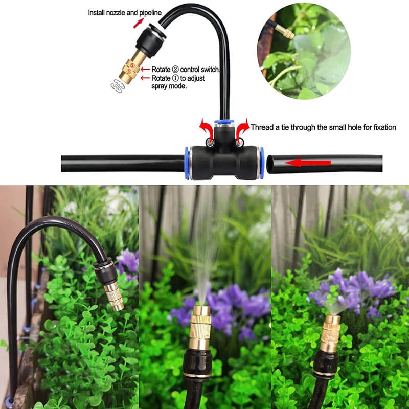 Drip Irrigation Kit with 360 Degree Flexible Hose