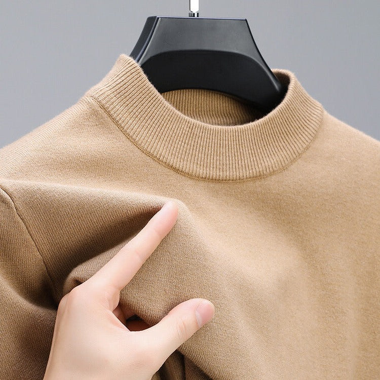 High-Quality Men's Cashmere Sweater with Elegant Hem