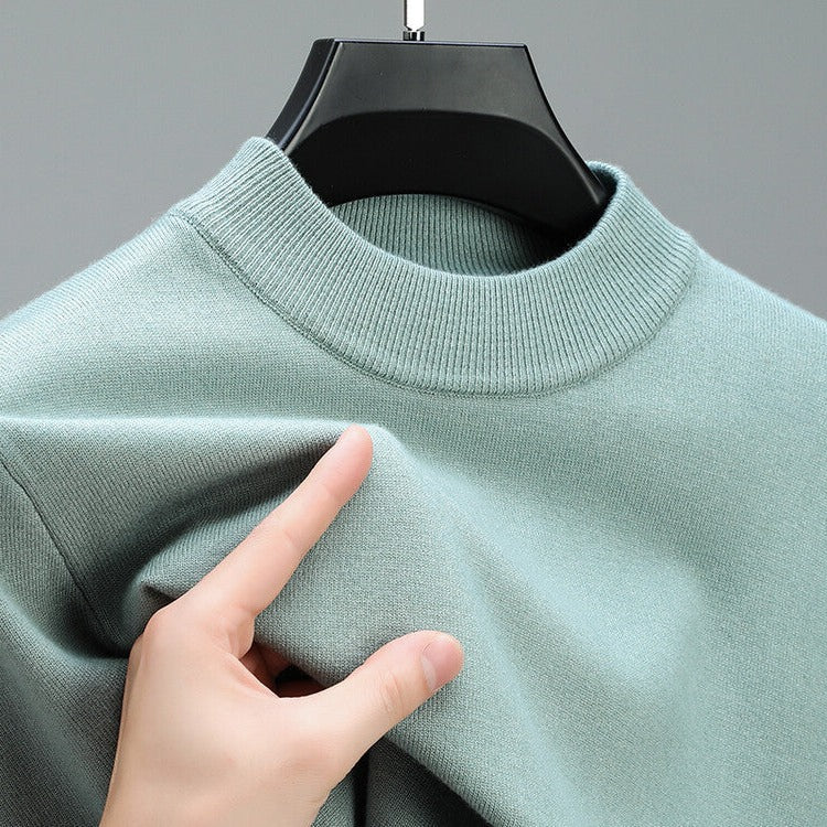 High-Quality Men's Cashmere Sweater with Elegant Hem