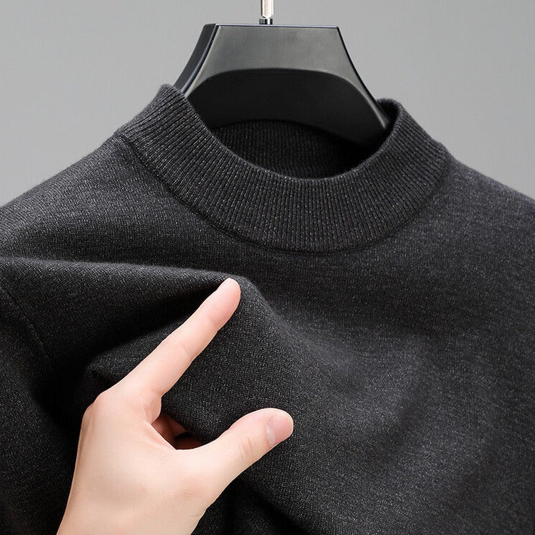 High-Quality Men's Cashmere Sweater with Elegant Hem